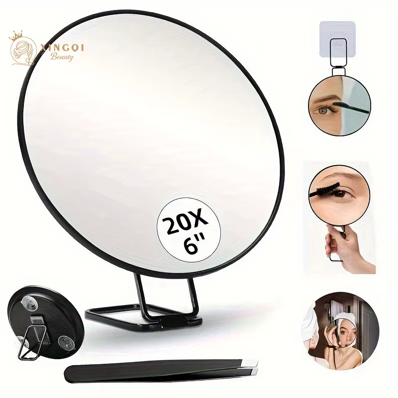 6 inch round make up mirror magnifying 10x 20x 30x times with suction cups for bathroom miroir with stand 360