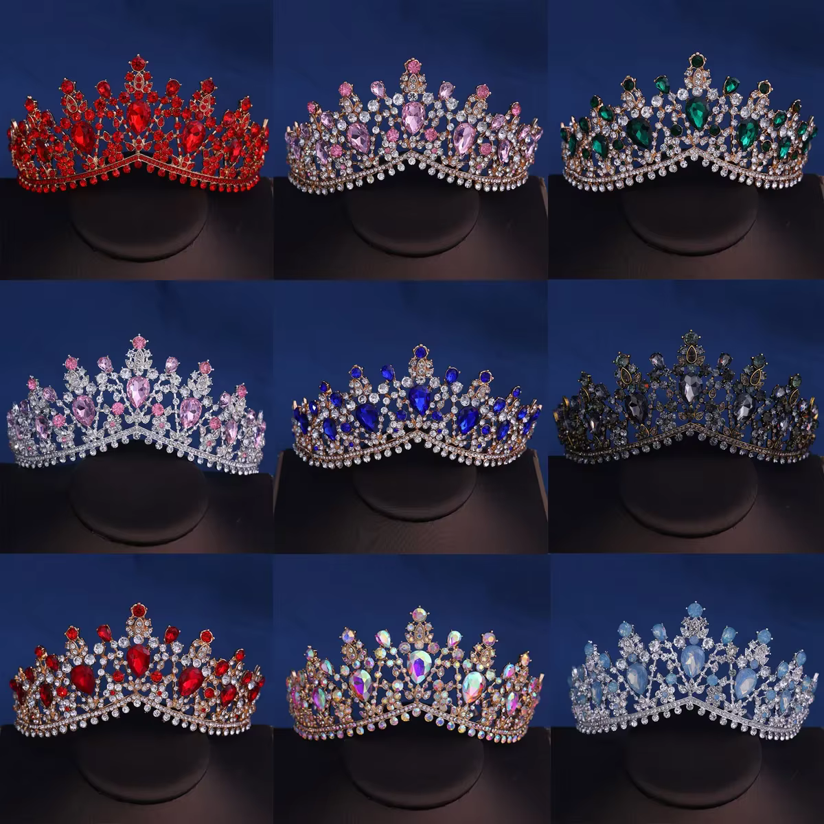 Baroque Crystal Tiaras And Crown Rhinestone Prom Diadem Headband Bridal Wedding Hair Accessories Jewelry Crown Tiara For Women