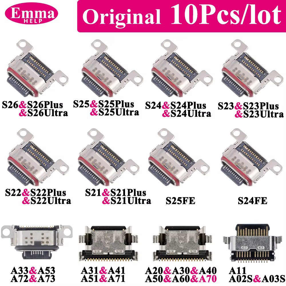 10pcs USB Charging Port Connector for SamSung Galaxy S25 S24 S23 S22Plus S26 Ultra S21 FE A10s A51 A52 A54 A72 A73
