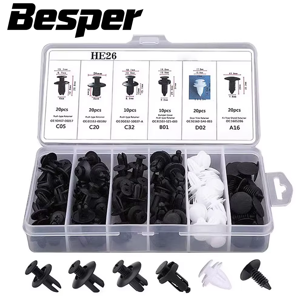 Auto Fastener Clip Mixed Car Body Push Retainer Pin Rivet Bumper Door Trim Panel Fastener Kit Car Clip 100/50 Box /Bag packaging