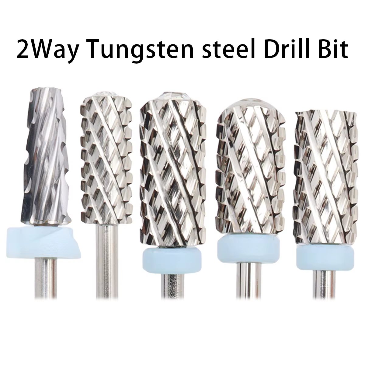 4XC 5 In 1 Left&Right Hand use Tungsten Carbide Nail Drill Bit Milling Cutter Eletric Manicure Machine Equipment Cuticle Clean