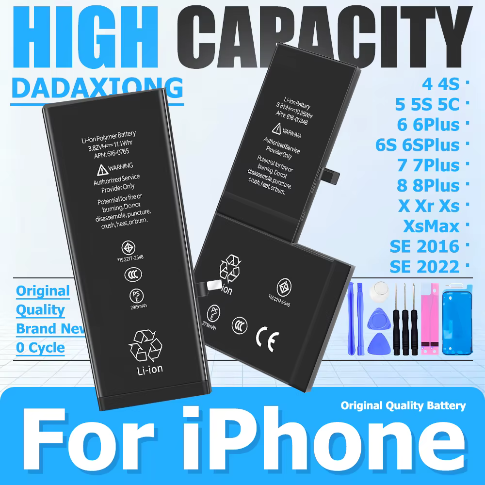 New 2026 Zero-cycle High-quality Battery For IPhone 4 4S 5 5S 6 6S 7 8 Plus X XS XR XSMax SE1 SE2 6SPlUS 7Plus 8Plus 5C