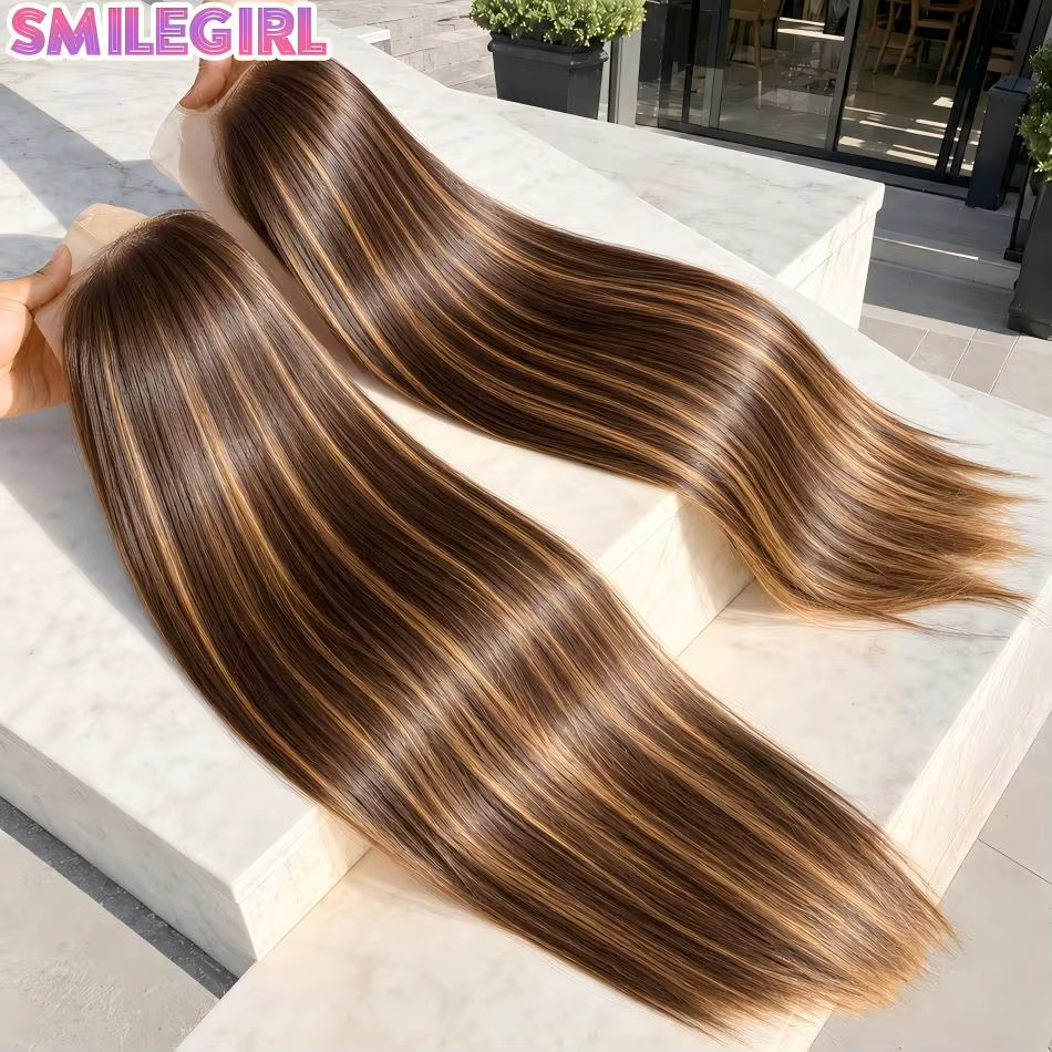 Highlight Ombre Wig Human Hair 13X6 Hd Lace Frontal Wig P427 Straight Human Hair Wigs 36 Inch Pre Plucked Honey Blonde Brazilian Wigs 250 Density With Baby Hair