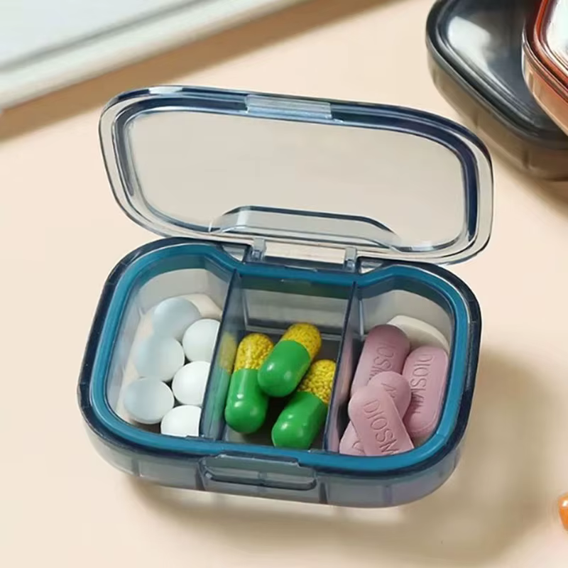 3 Compartment Portable Pills Box Packaged for Seven Days A Week Sealed Moisture-proof Small Medicine Box