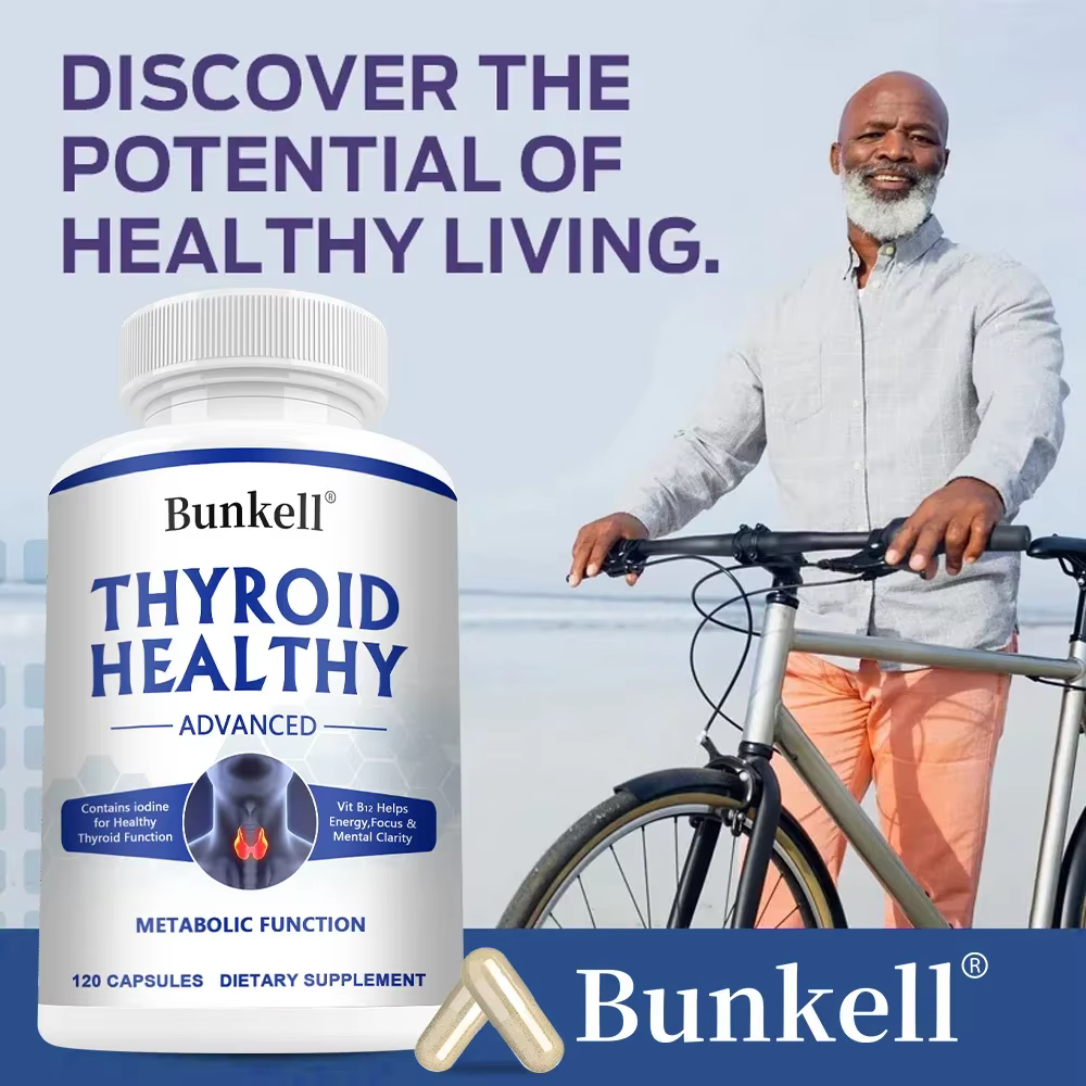 Thyroid Support Supplement for Women and Men, with Iodine, B12 and L-Tyrosine, Supports Hormone Health, Energy and Metabolism