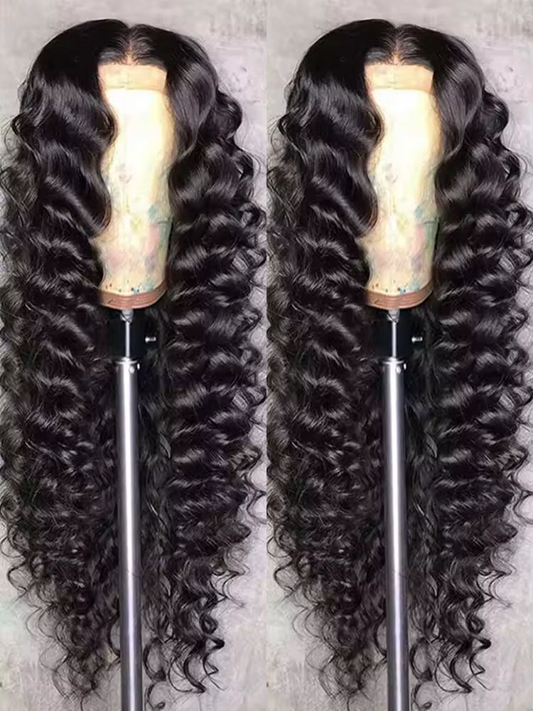 250 Density 40 42 Inch Loose Deep Wave Lace Frontal Wig 13x4 Hd Curly Human Hair Wigs Water Wave Pre plucked Lace Front Wig