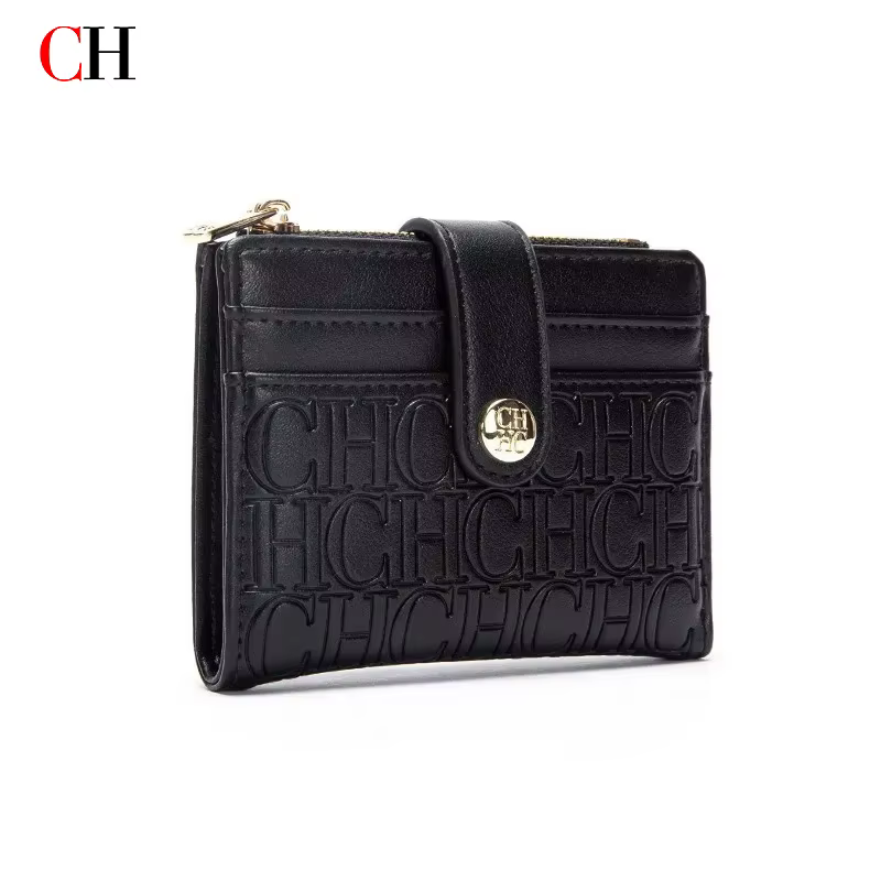 Luxury Brand Classic Retro Square Design Card Case Fashion Button Classic Folding Money Clip Compact Lightweight Luxury Women