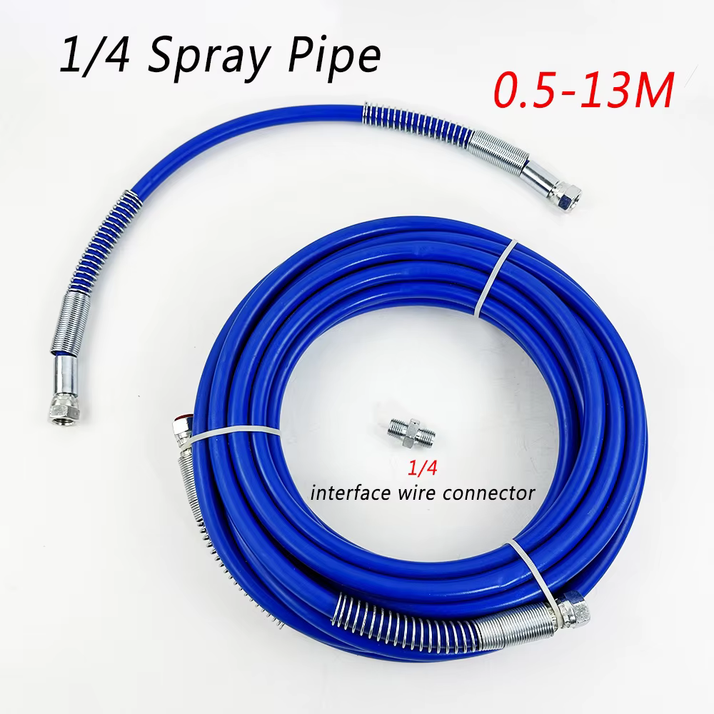 Blue Double Layer Braided Spray Pipe 5800PSI 1/4 inch 0.5M-13M Super Strong Airless Spray Nozzle Spare Parts Connection Pipe
