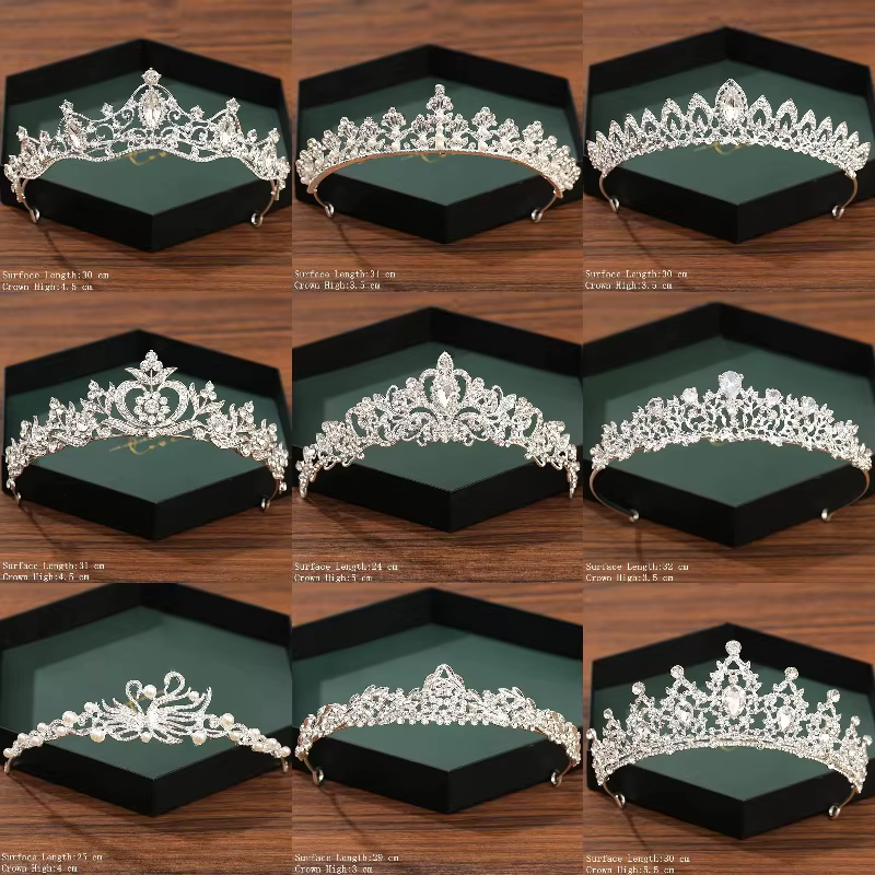 Silver Color Crown and Tiara Wedding Hair Accessories For Women Crown For Bridal Crystal Rhinestone Diadema Tiaras Bride Crown