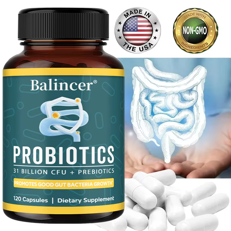 31 Billion CFU Probiotics with Prebiotics, Support Gut Health, Intestinal Flora Balance, Digestive Comfort & Immune Function